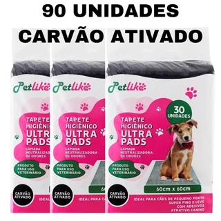 Tapete Higiênico Pet Like Para Cães 60x60 Slim Good Pad Carvão Ativado - Kit 90 Unidades em Oferta na Shopee