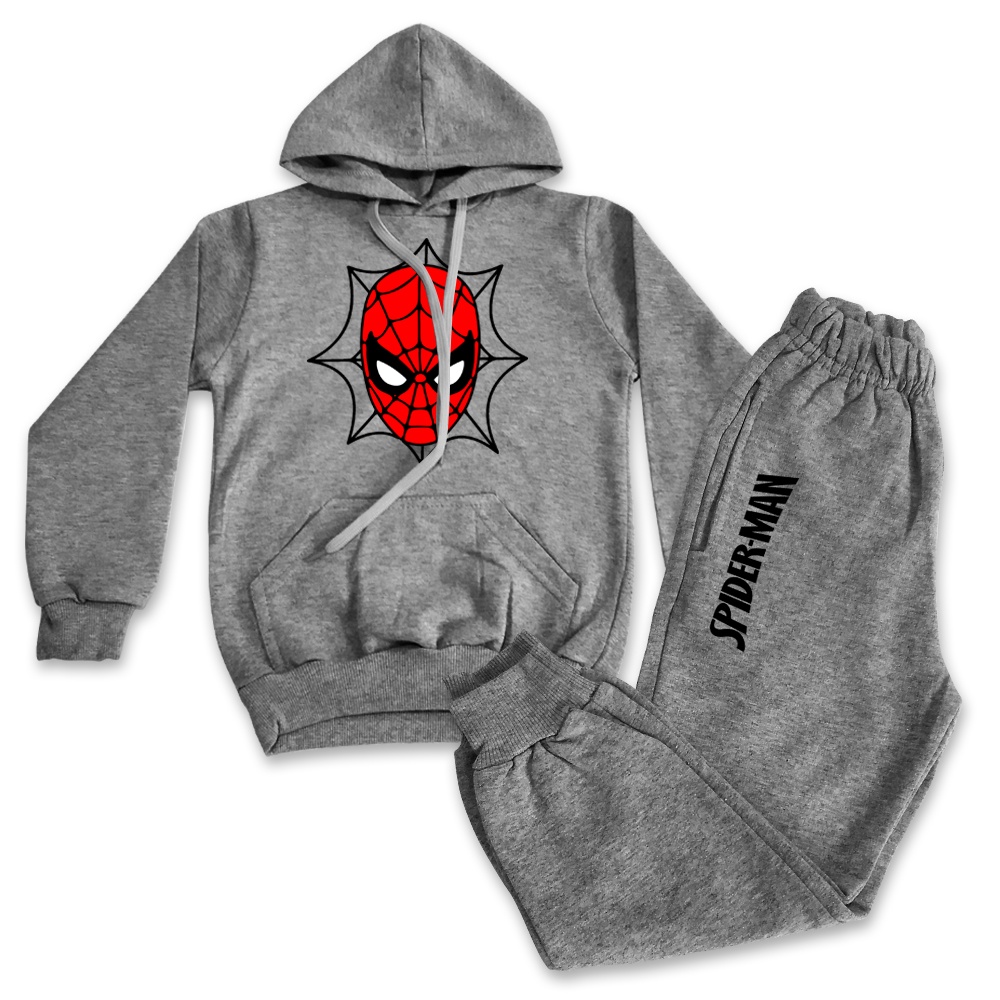 Conjunto de Moletom Homem Aranha Infantil Flanelado com Capuz