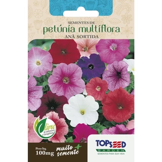 Sementes Petúnia Multíflora Anã Sortida Topseed Garden 100mg