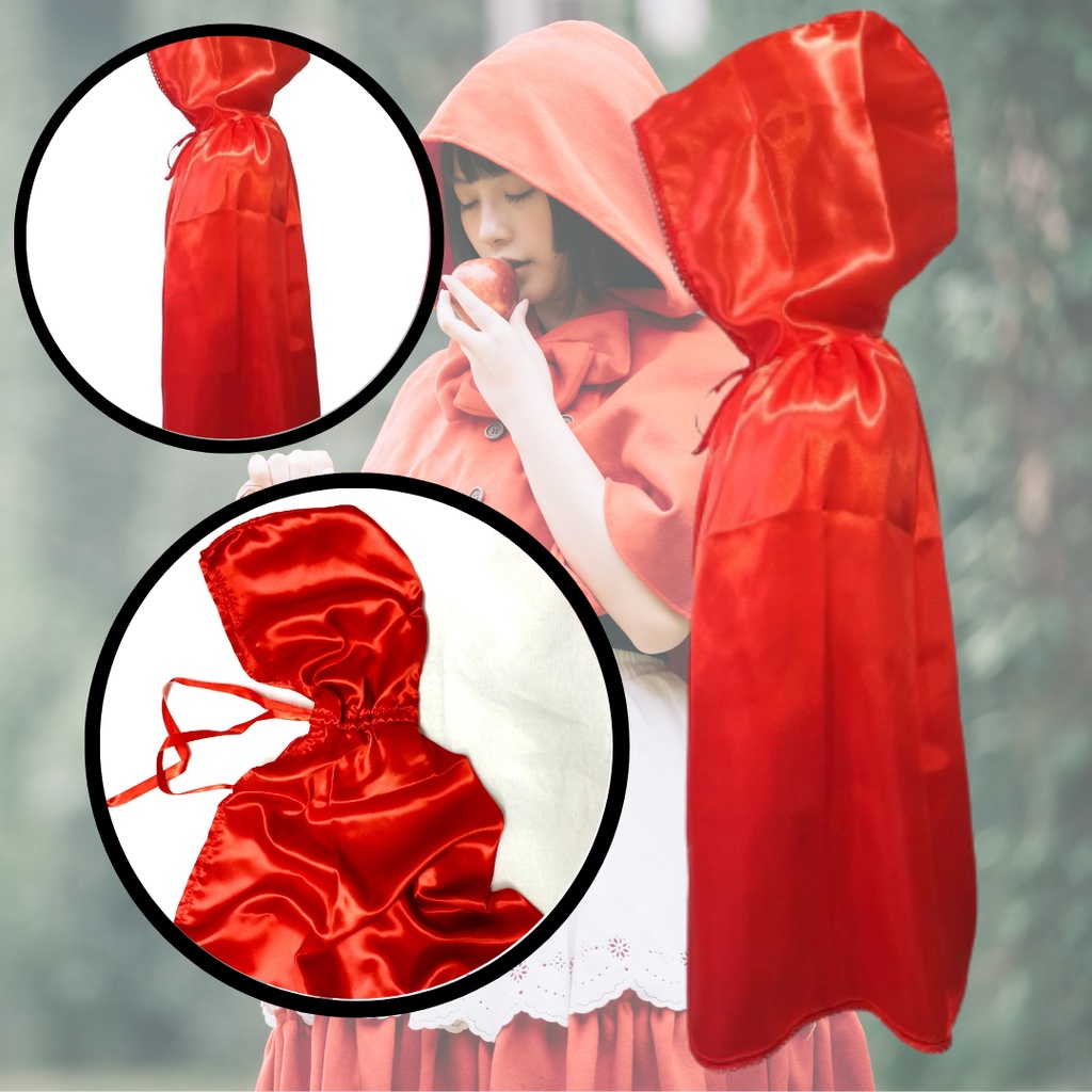 Fantasia Capa Chapeuzinho Vermelho Infantil Capuz Carnaval Premium Entrega Ultra Rapida