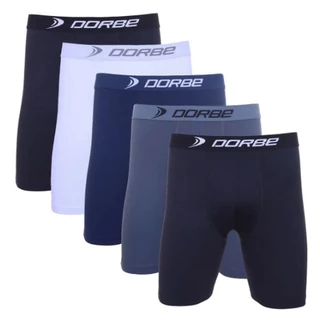 Kit 5 Cuecas Boxer Long Leg Algodão Dorbe Original Masculina Masculino Comprida Grande Oferta Promoção Preto Cotton Adulto