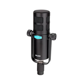 Microfone dinâmico Alctron BC600 podcast c/ suporte