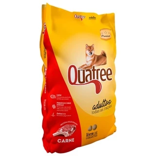 Ração Quatree Adulto Cão Todas as Raças Sabor Carne 15 kg