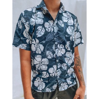 Camisa Blusa De Botão Casual Com Estampa Floral E Manga Curta