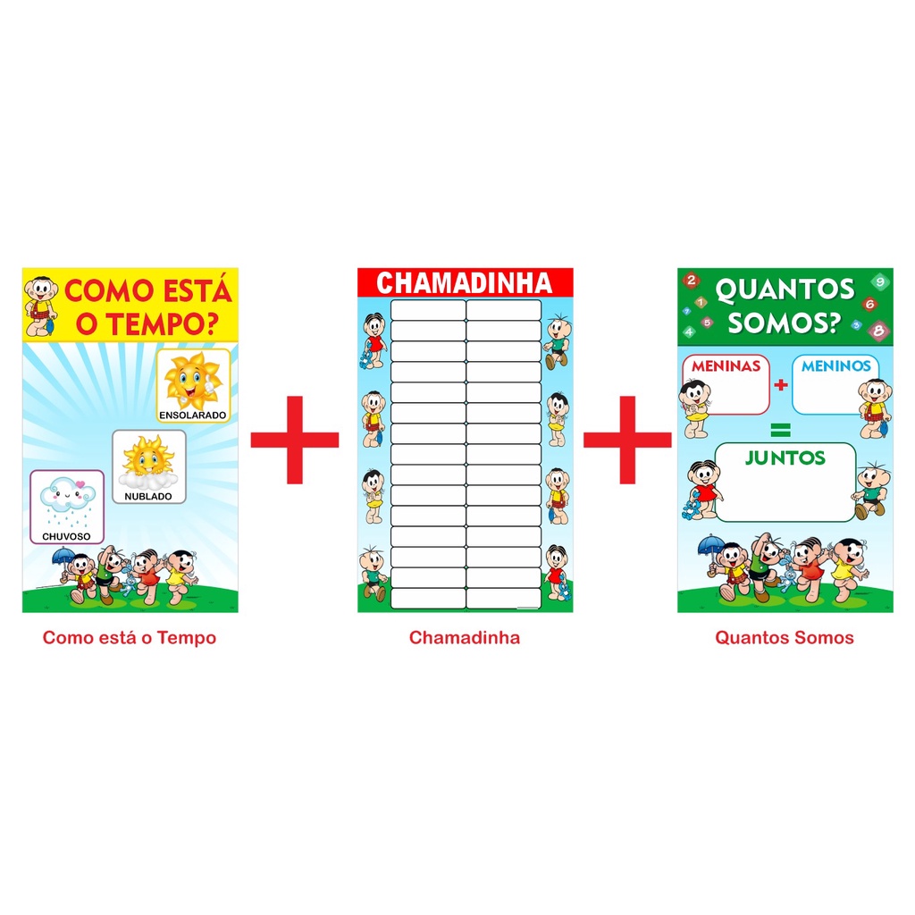 Banner Chamadinha, Tempo, Calendário, Partes do Corpo - Loja PlimShop