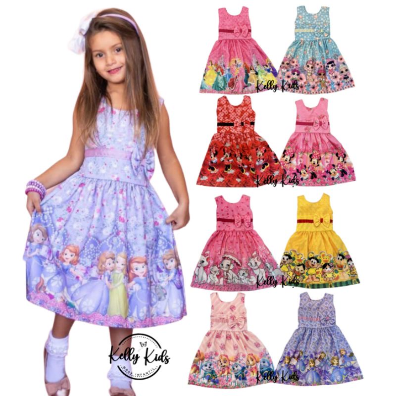 Vestido Princesa Sofia, Rapunzel Longo – Kelly Moda Kids