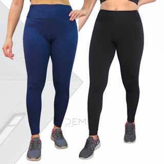 Kit 2 Legging Feminina Cintura Alta Suplex Legging Fitness Para Academia Treino