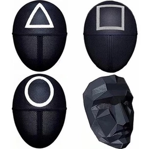 Kit 4 Máscaras Rígidas Série Round 6 Netflix Festas Carnaval