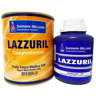 Preto Fosco Vinilico Lazzuril - 600ml Tinta + 300ml Catalisador