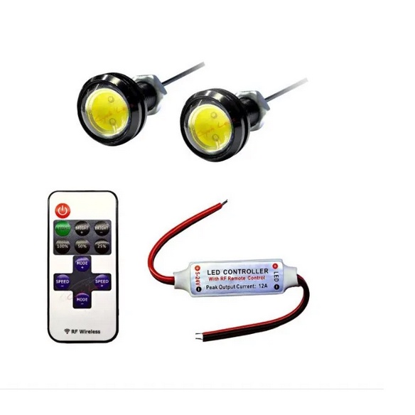 Kit Strobo 2 Olhos Aguia Branco 18 MM + Central C/ Controle Rf | Shopee ...