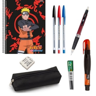 Material Escolar Universitario Masculino Naruto Faculdade Caderno de 10 Materias Volta as Aulas