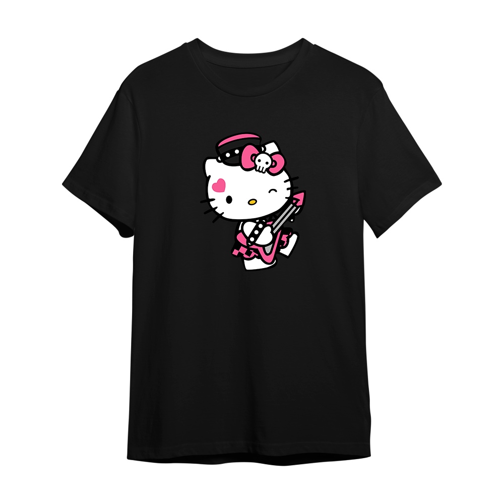 Camisa Hello Kitty Rockeira Gótica Fofa Camiseta REF837