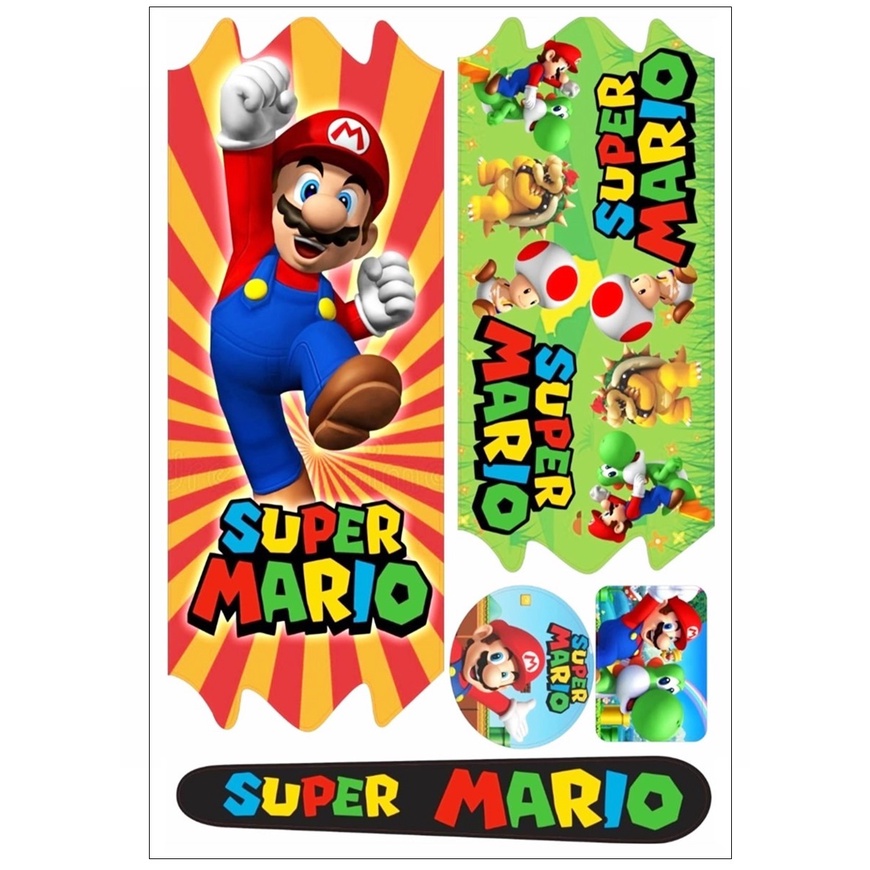 Cartela Adesivo Bike Super Mario Bros Bicicleta Infantil 14/16/20 Mario