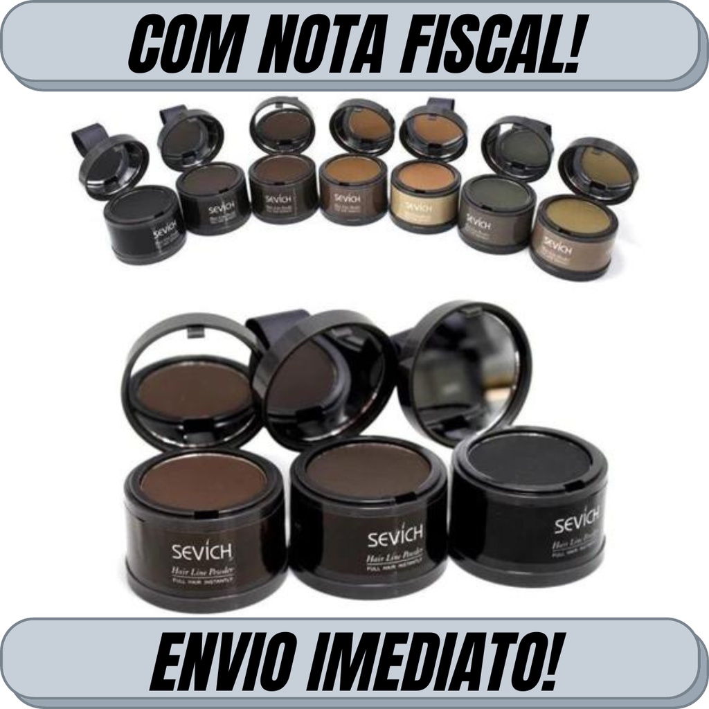 Maquiagem Pó Capilar Calvicie Entradas Falhas Cabelo Barba Sevic
