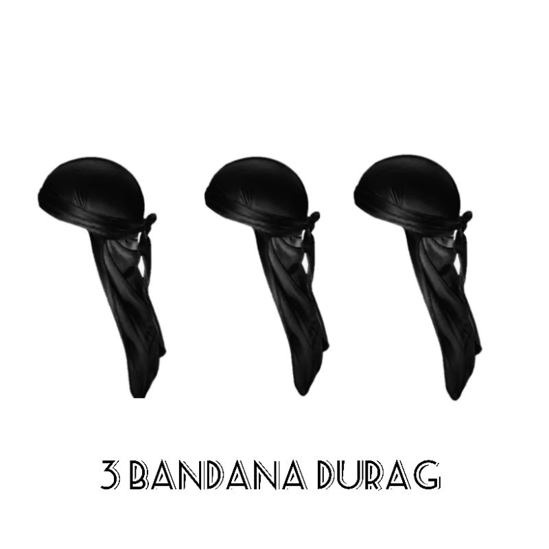 kit 3 Bandana Durag Waves Preta Hip Hop Rap Trap | Shopee Brasil