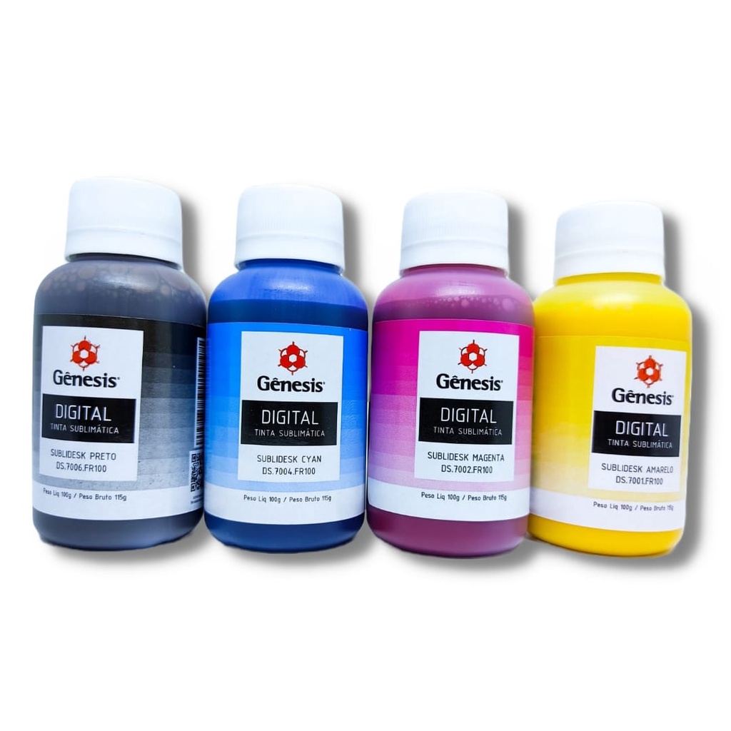 Kit 4 Tintas Sublimáticas Gênesis Para Epson 4x 100ml