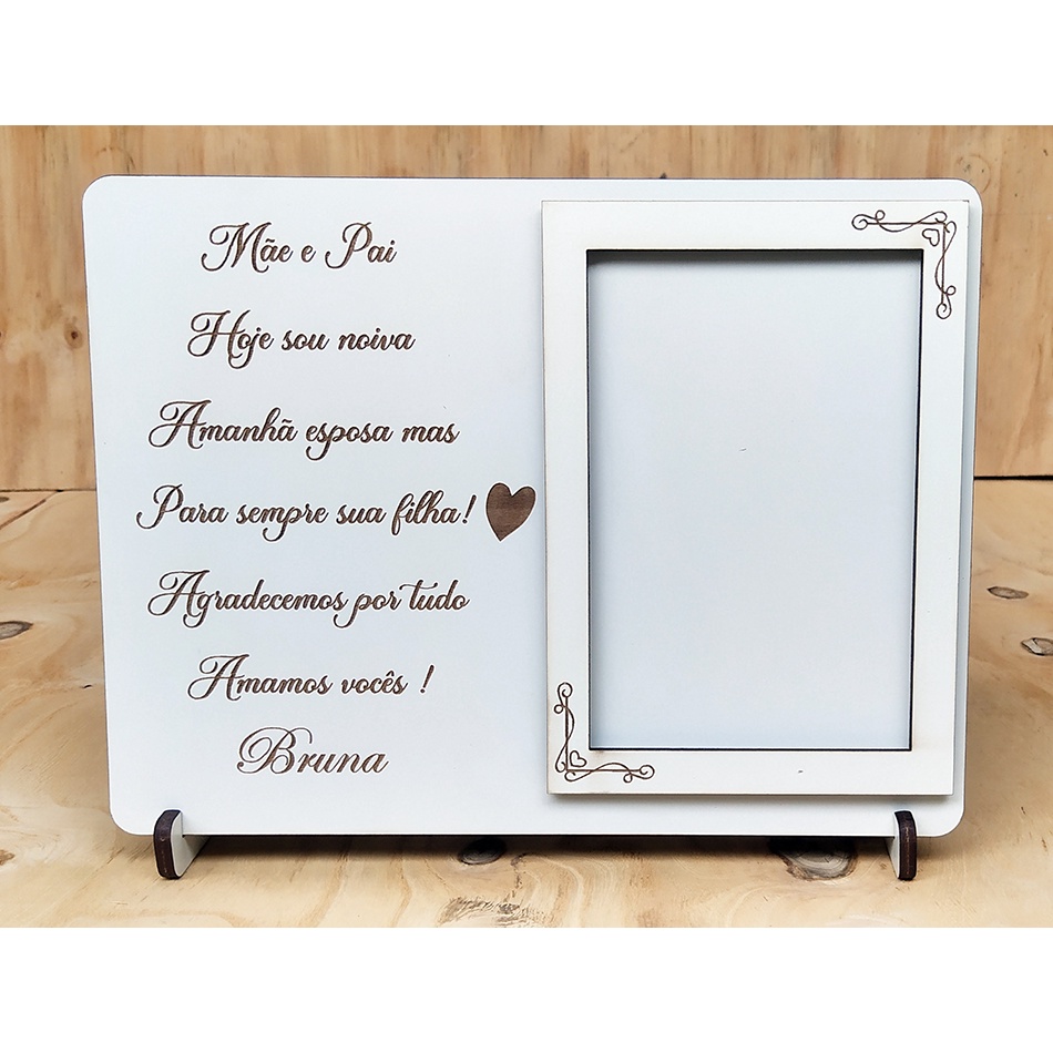 Porta Retrato Personalizado para casamento em MDF