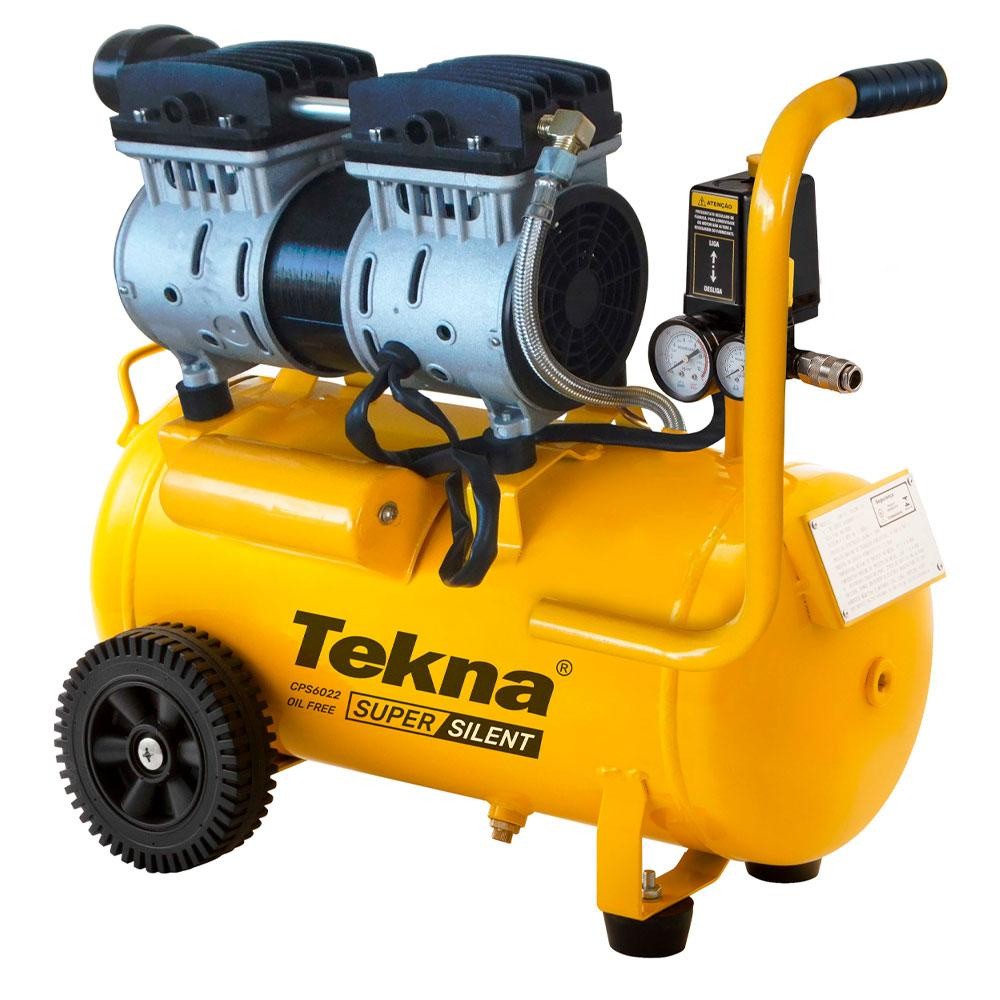 Compressor Ar 20 Litros 5,3 Pés Isento De Óleo Cps6022 Tekna