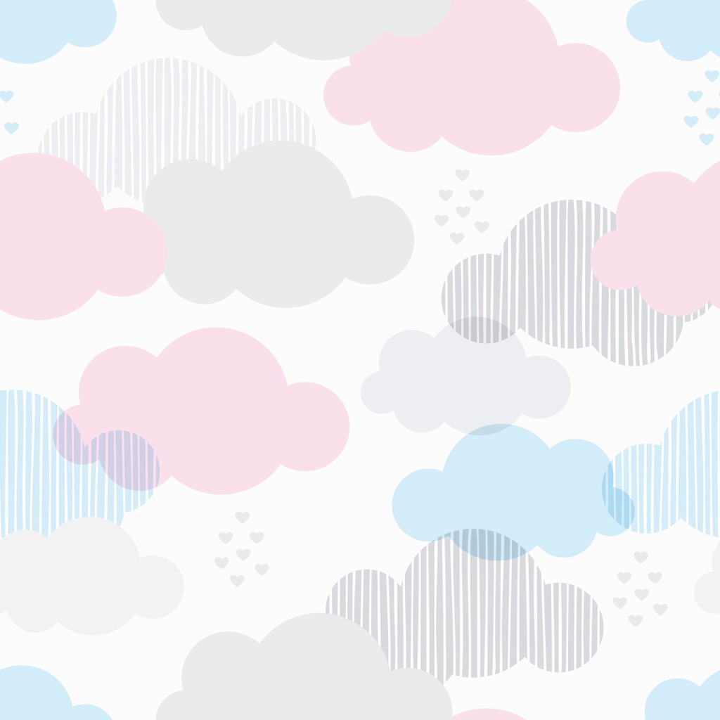 Papel de parede kawaii rosa com nuvem