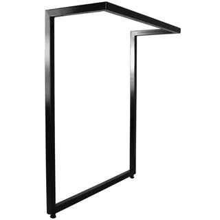 Pé de Mesa Base L 90x28cm Aço Tubular Quadrado 20x20mm Preto com Sapatas Niveladoras de Piso