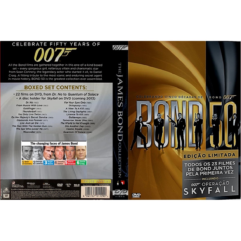 Dvd Box Coleção 007 James Bond 50 Anos - Completa - Raro (24 dvds