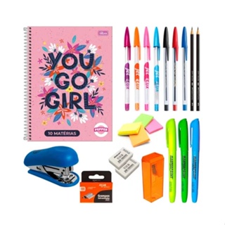 Kit Material Escolar Feminino Universitário Combo