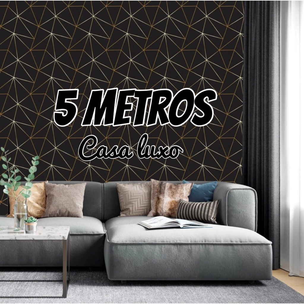 Papel De Parede 5 Metros X 45cm Modelo 3d Auto Adesivo Zara Black