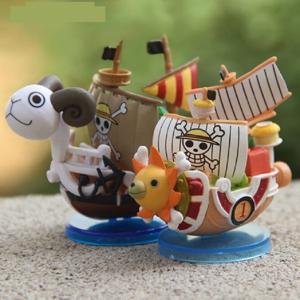 Navio dos Chapéu de Palha Going Merry e Thousand Sunny One Piece Miniaturas Luffy Shanks Franky Nico Zoro Choper Arlong Marinha