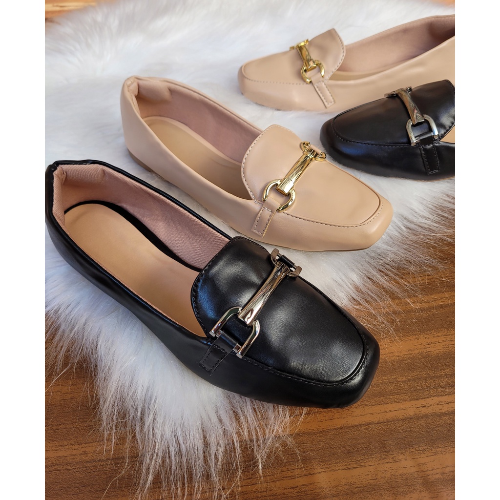 Sapatilha Mocassim Bico Quadrado Feminino Confortável e Macia Com ...