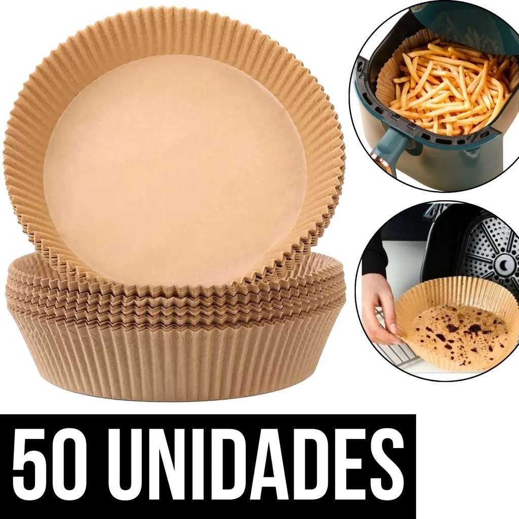 Forro de Papel para Air Fryer - Anti Gordura 50 unidades