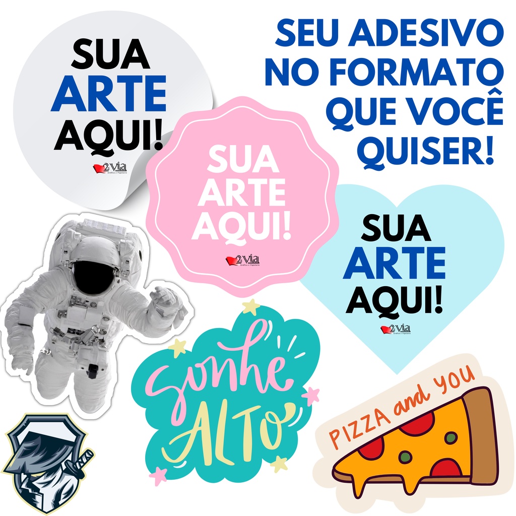 50 Adesivos 8X8 cm Personalizados Em Vinil com Sua Arte, Imagem ou ...