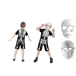 SHEIN Meninos da Criança Impressão de esqueleto Fantasia de Dia