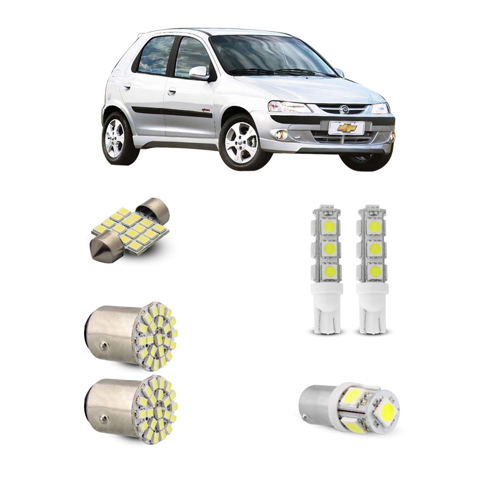 Kit Led Celta 2000 01 02 03 04 05 Luz Teto Placa Ré Farolete