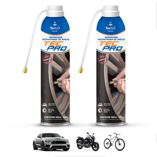 Reparador Inflador Instantâneo Spray Tapa Veda Enche Furo Pneu Moto Bike Bicleta Carro 2 Un
