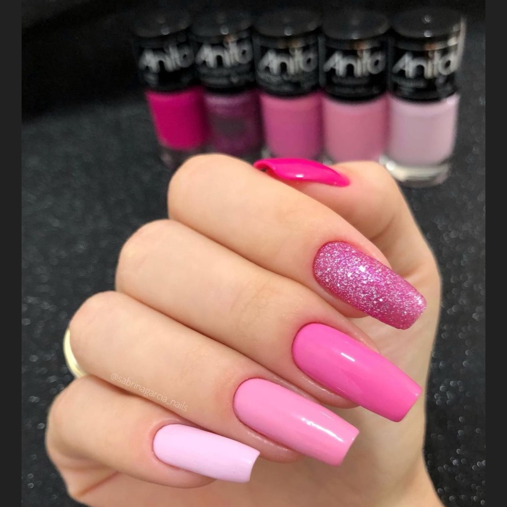 Kit 5 Esmaltes Anita Rosa chiclete