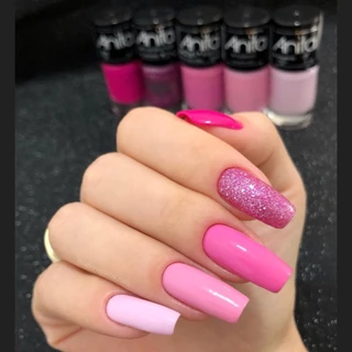 Kit 5 Esmaltes Anita Rosa chiclete