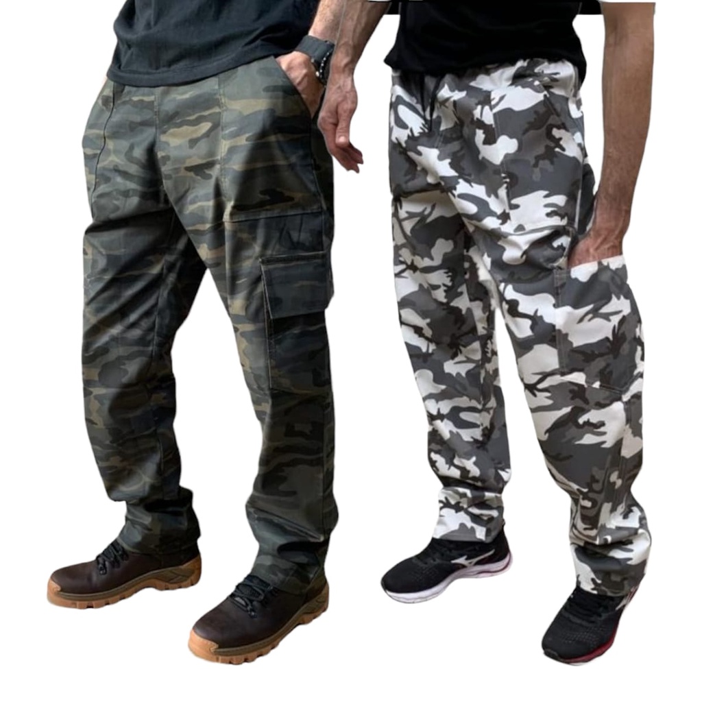 Calça camuflada cargo store masculina