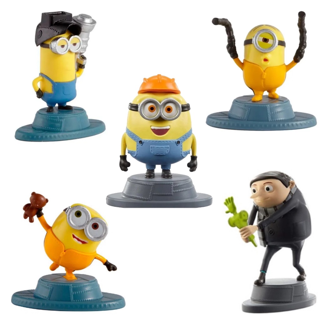 Kit com 5 Bonecos Minions - Coleção Mini Figuras Meu Malvado Favorito 5 ...