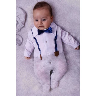 Saída de Maternidade Para Bebe Menino Suspensório 04 peças Victor Mescla