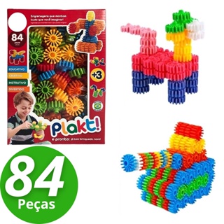 Brinquedo Blocos De Montar Plukt 100 Pecas Poki Toys - Papellotti