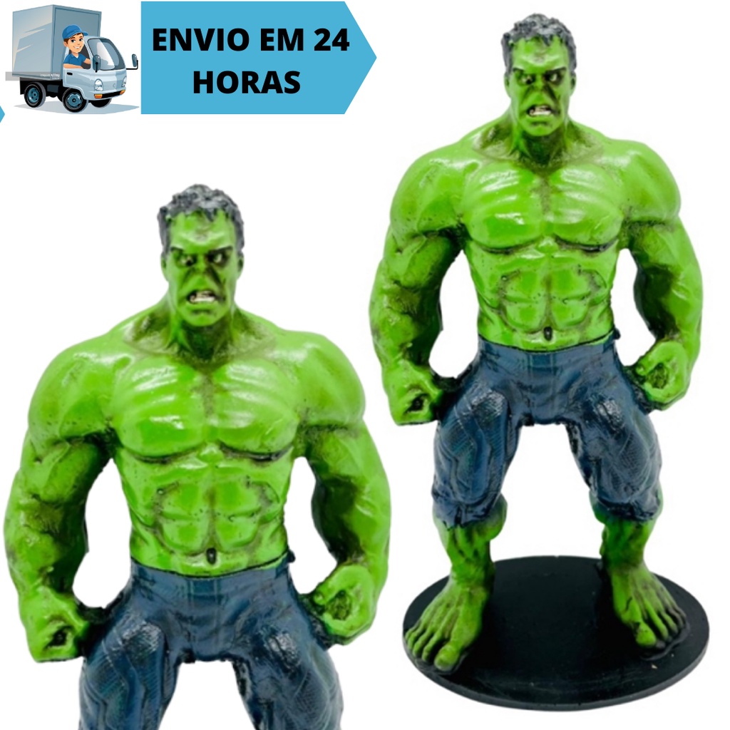 Boneco Hulk Miniatura Estatua Colecionavel Marvel Estatueta de Resina