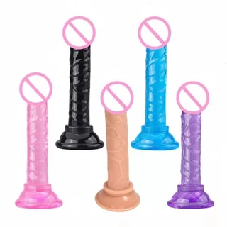 Pênis realístico plug pequeno dildo de silicone com ventosa masturbação feminino 14cm yj-05 em Oferta na Shopee