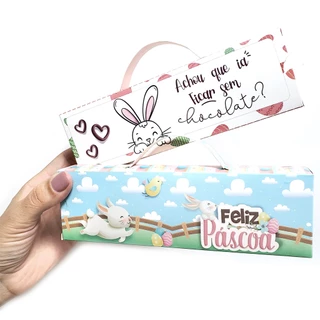 10 Caixas Capa Porta Bis de Páscoa Com Alça. Embalagem de Páscoa - Monta Fácil (encaixes) em Oferta na Shopee