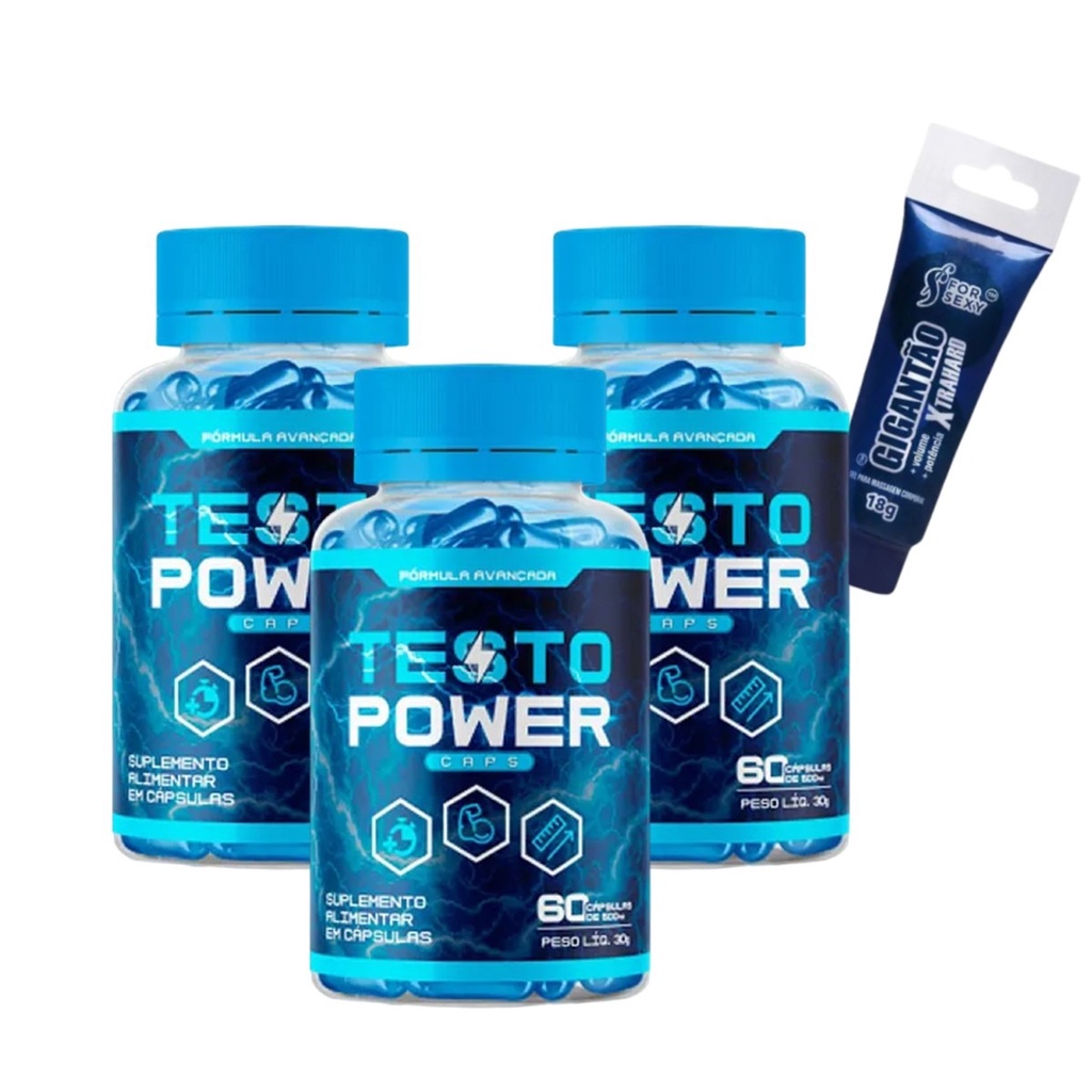 Testo Power Original Oficial Suplemento Em Capsula Promoção 3 unidades ...