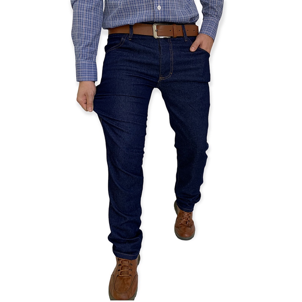 Calça Masculina Jeans Com Elastano Básica Tradicional Serviço Trabalho -  Azul