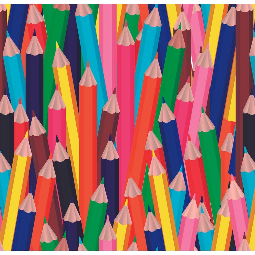 Papel De Parede Lavável Adesivo sala Lápis Cor Colorido | Shopee Brasil