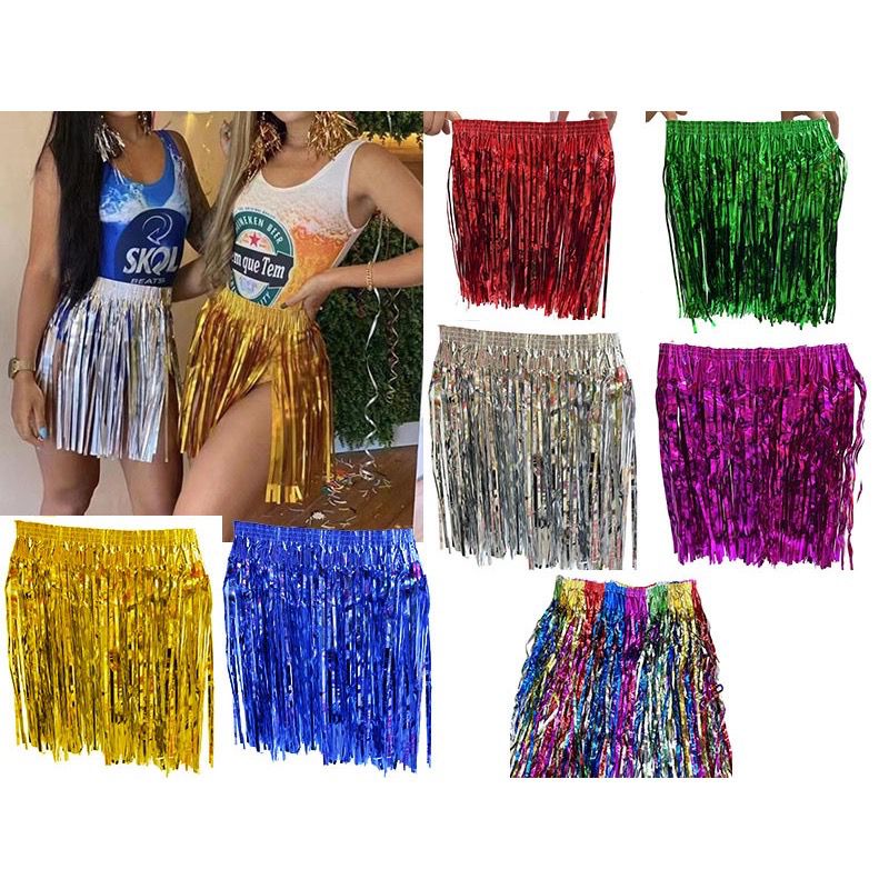Saia Fitilho Franja Fantasia De Carnaval Feminina Estica | Shopee Brasil