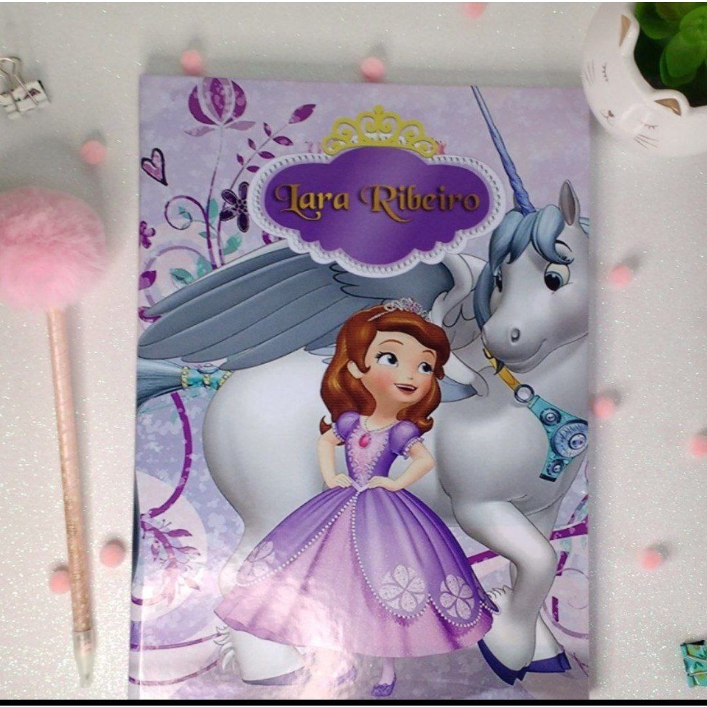 Caderno Brochura capa dura Infantil Princesinha Sofia - Personalizado ...