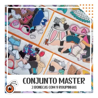 Paper Dolls Conjunto Master SURPRESA - 3 Bonecas(os) com 9 roupinhas - Manta Magnética - Magnetic Dress Up Dolls , Boneca(o) Magnética Vestir Bonecas(os) De Papel Doll Magnet Jogos , Fingir e Brincar for Girls and Boys