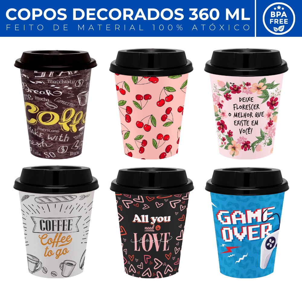 Copo Café Térmico Americano Bebida Quente Gelada Dourado em